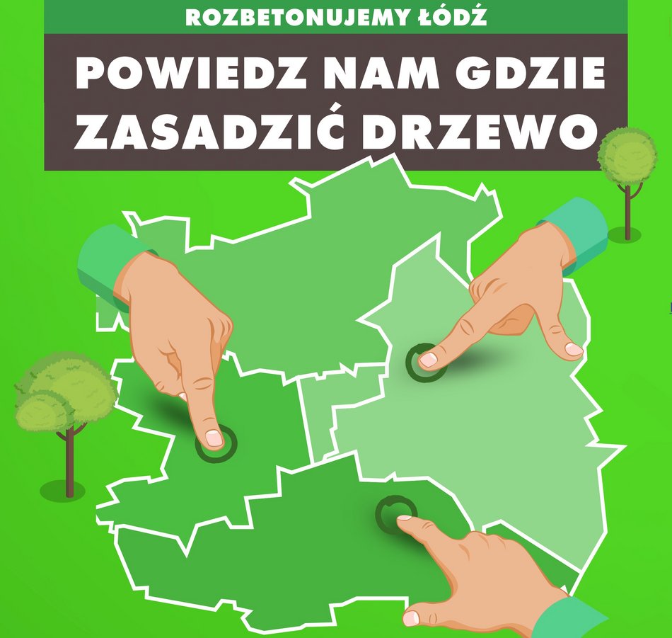 grafika z mapą Łodzi