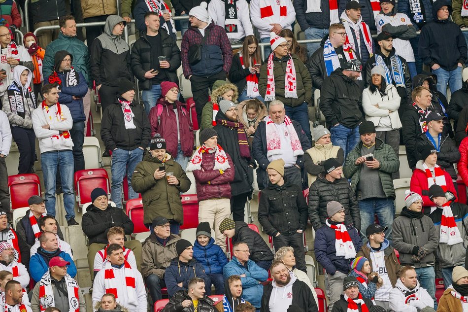 Kibice na meczu ŁKS Łódź - Lech Poznań