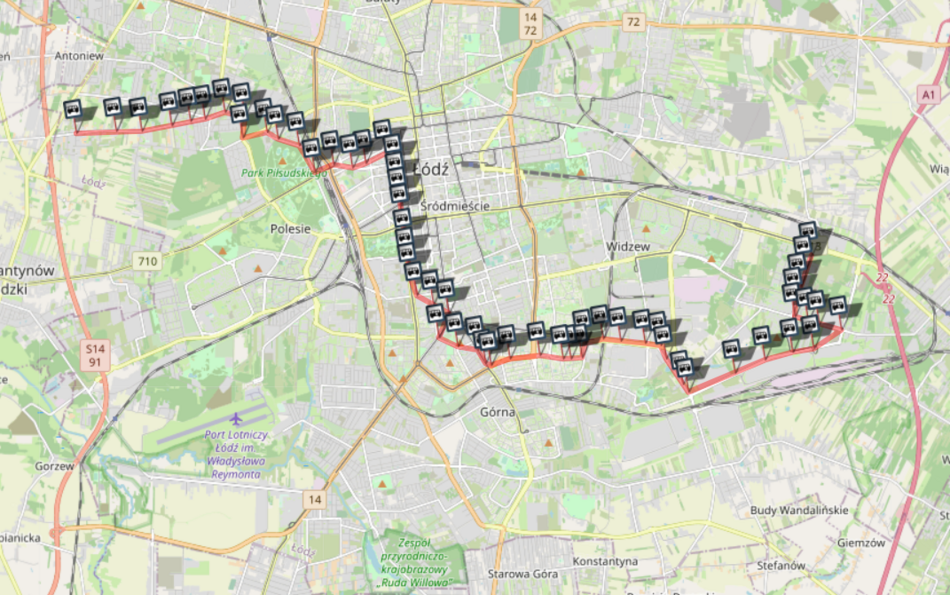 Łódź. 2. Linia 72B MPK Łódź