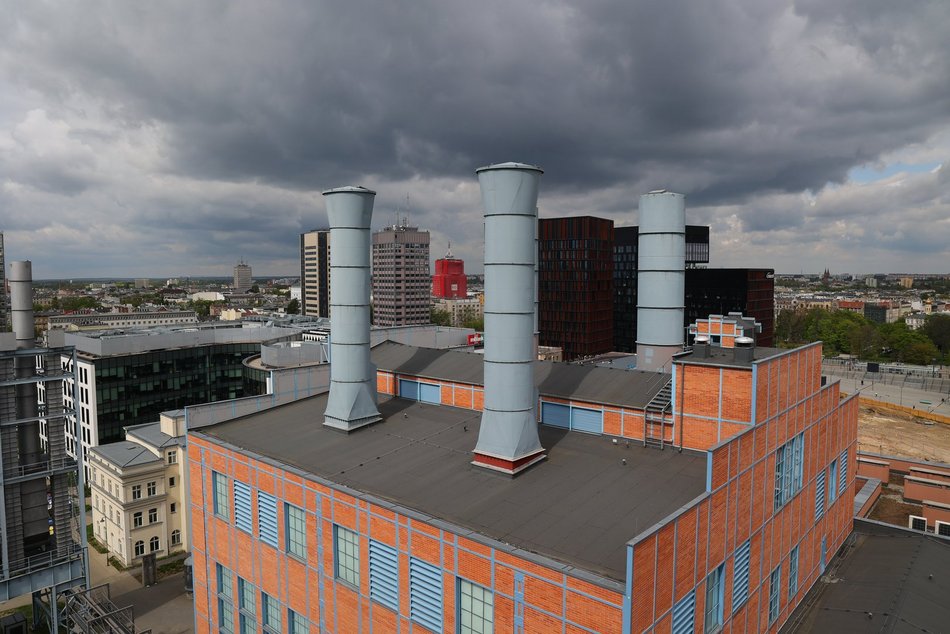 Widok z tarasu widokowego na chłodni EC1 Łódź