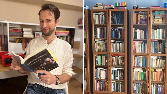 Adam Piskorek i jego biblioteka