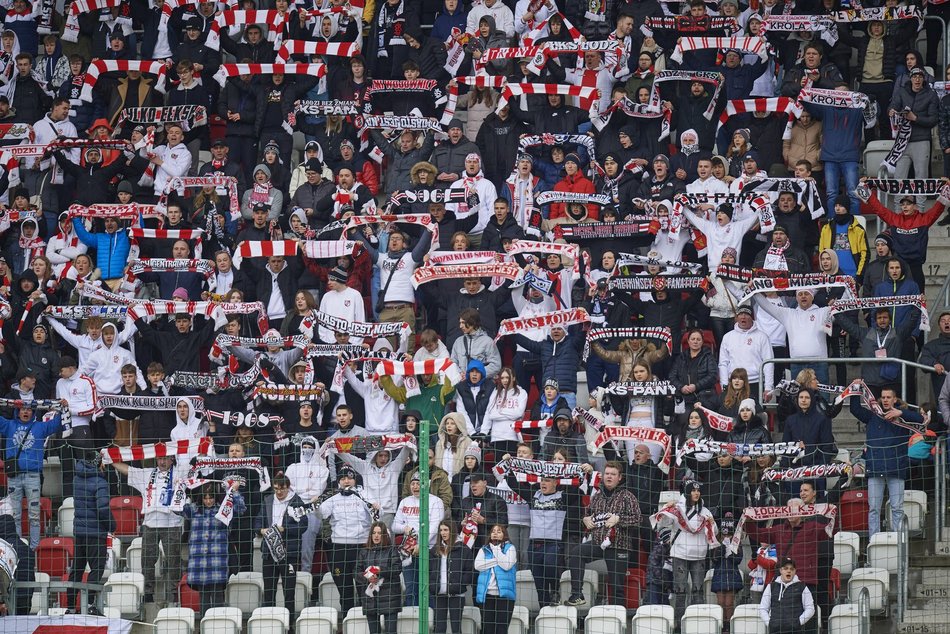 Kibice na meczu ŁKS Łódź - Chojniczanka Chojnice