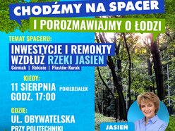 Spacer nad rzeką Jasień na Górnej w Łodzi