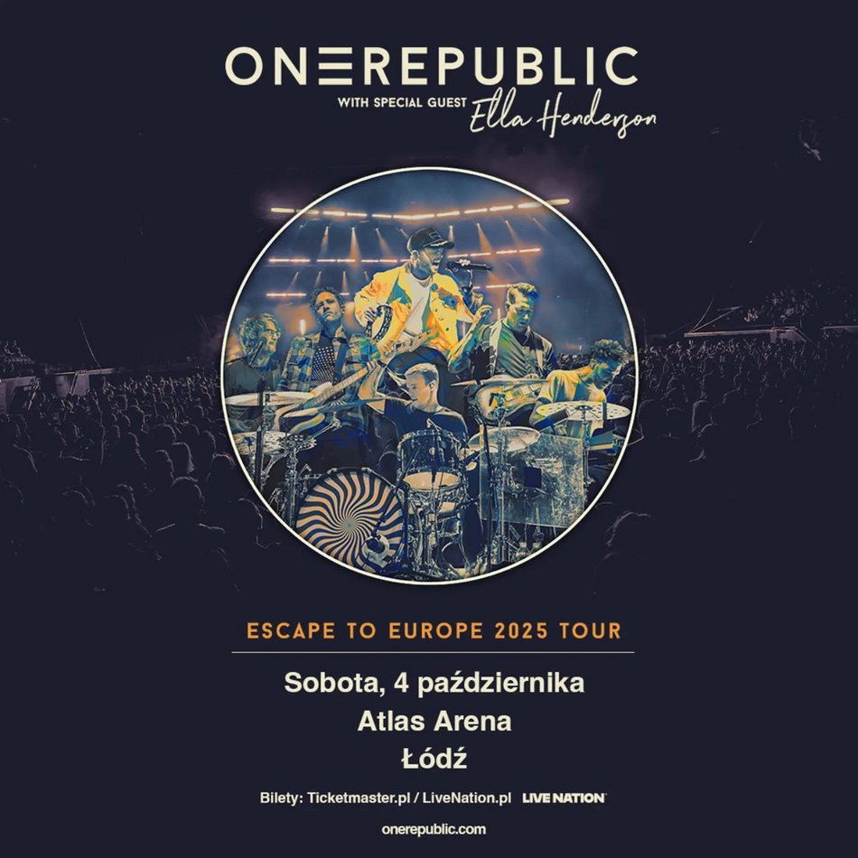 One Republic zagrają w Atlas Arenie w Łodzi