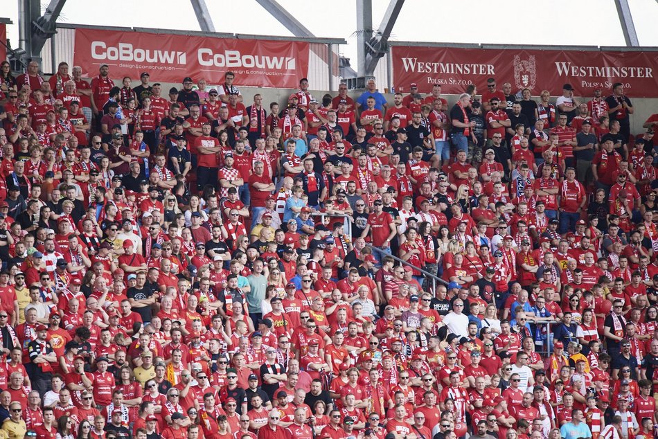 Kibice na meczu Widzew Łódź - Cracovia