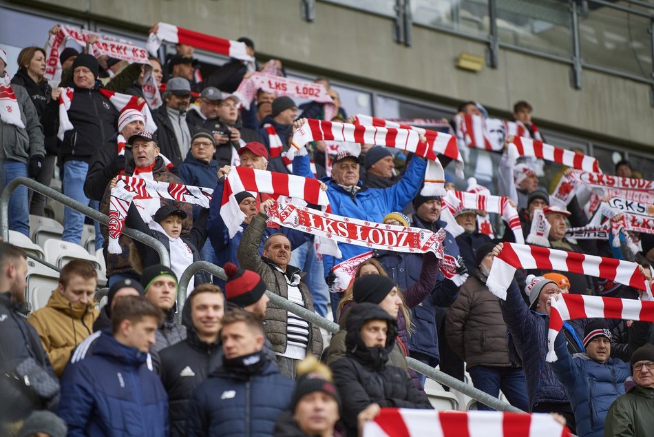 Kibice na meczu ŁKS Łódź - Chojniczanka Chojnice