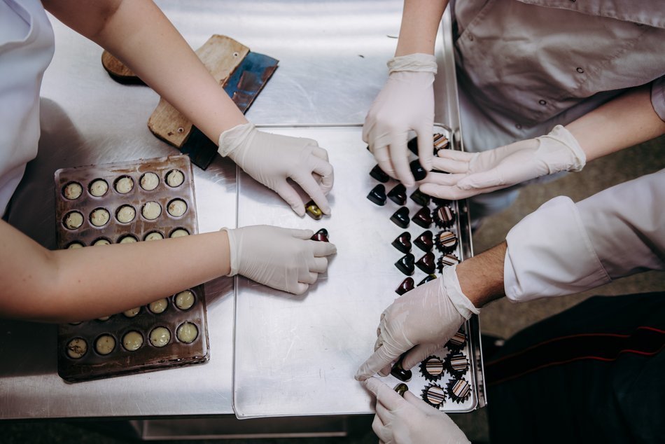 Praliny robione przez uczniów