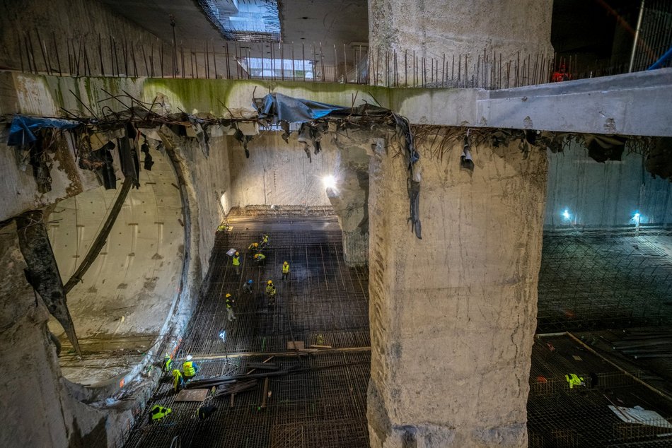 Tunel średnicowy pod Łodzią. Budowa stacji Łódź Polesie