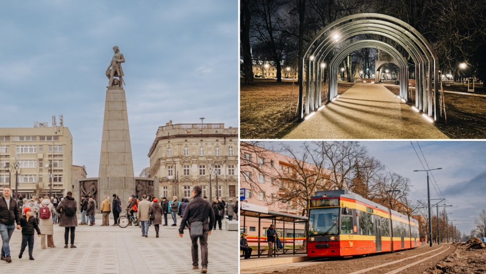 Plac Wolności, park Staromiejski, tramwaj na Wojska Polskiego