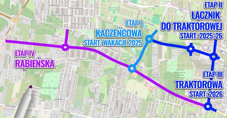 Łódź. Nowe drogi na Złotnie i Teofilowie - mapa