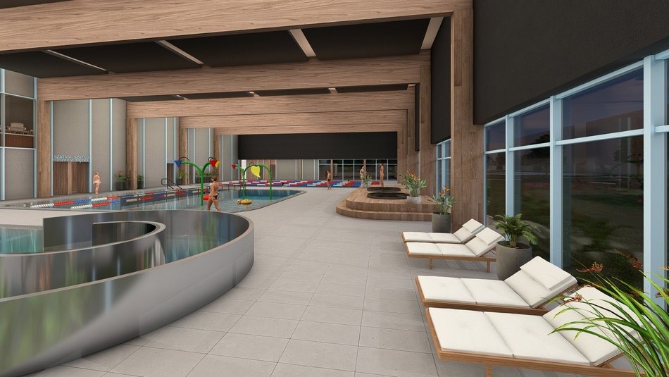 Łódź. Aquapark Widzew w Łodzi w budowie. Prace zgodnie z harmonogramem! - wizualizacja