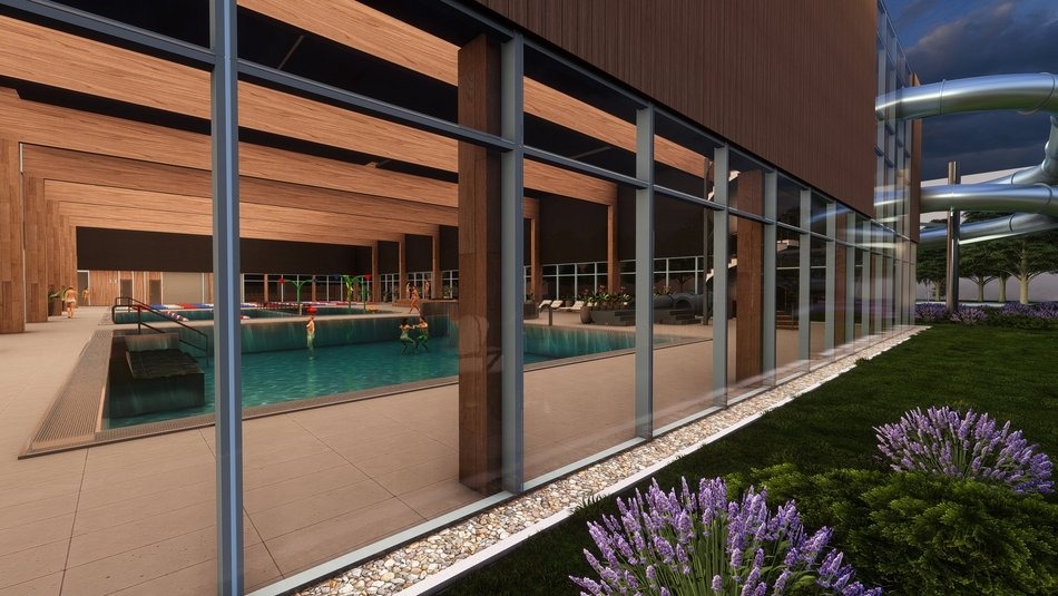 Łódź. Aquapark Widzew w Łodzi w budowie. Prace zgodnie z harmonogramem! - wizualizacja