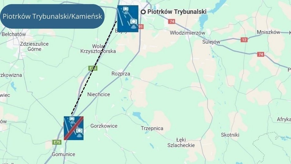 Łódź. Węzeł Piotrków Trybunalski i Kamieńsk