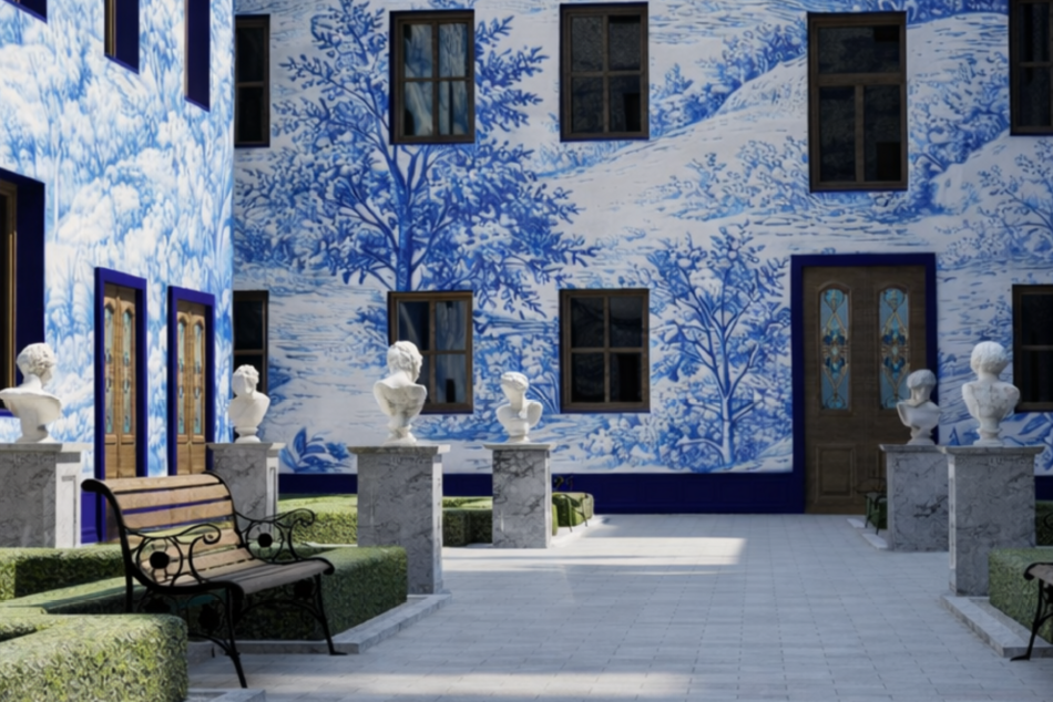 Łódź. Nowe artystyczne podwórko przy Próchnika. Wygrała porcelanowa biel i błękit!