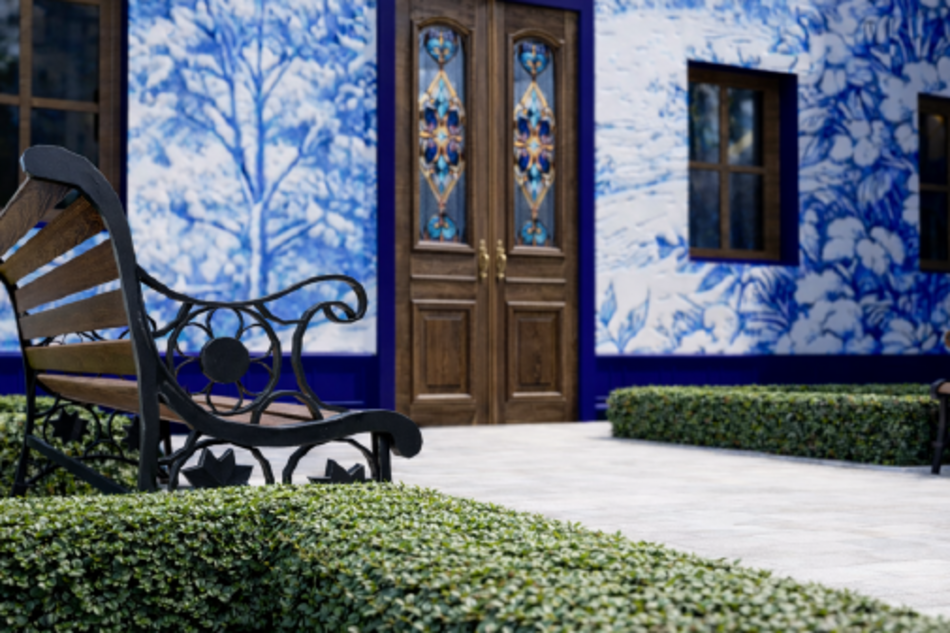 Łódź. Nowe artystyczne podwórko przy Próchnika. Wygrała porcelanowa biel i błękit!