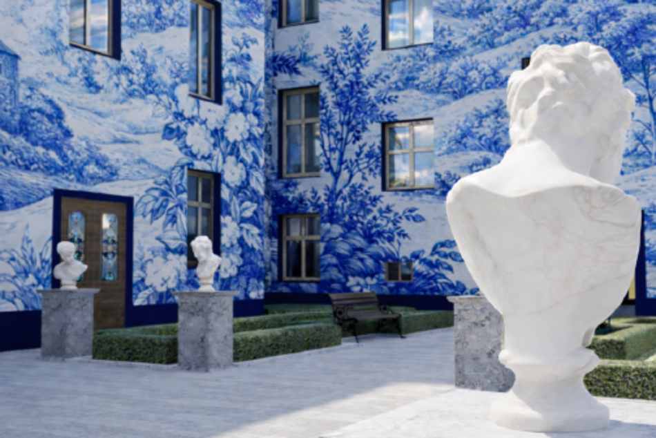 Łódź. Nowe artystyczne podwórko przy Próchnika. Wygrała porcelanowa biel i błękit!